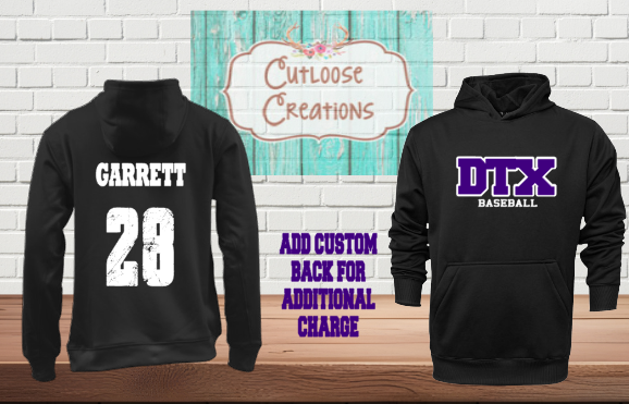 DTX Baseball Black Performance Hoodie
