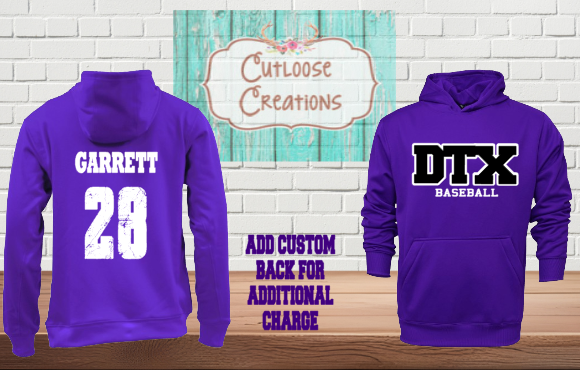 DTX Baseball Purple Performance Hoodie