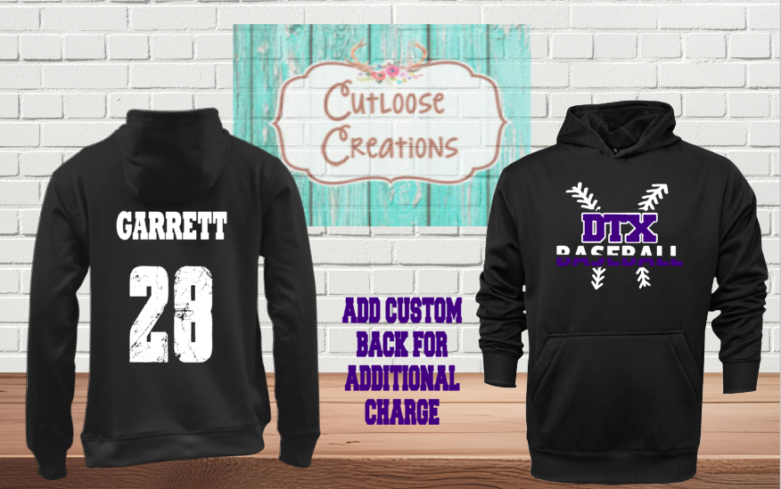 DTX Baseball Split Black Performance Hoodie