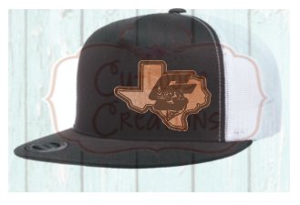 CHS Bass Fishing Team Flat Billed Leather Patch Hat Black/White