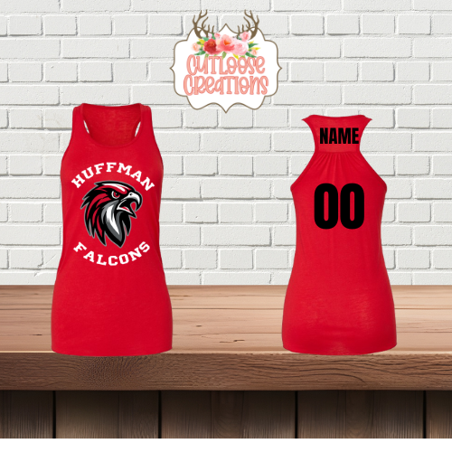 Huffman Falcons Razorback Tank Tops Printed (Women) (4 Colors)