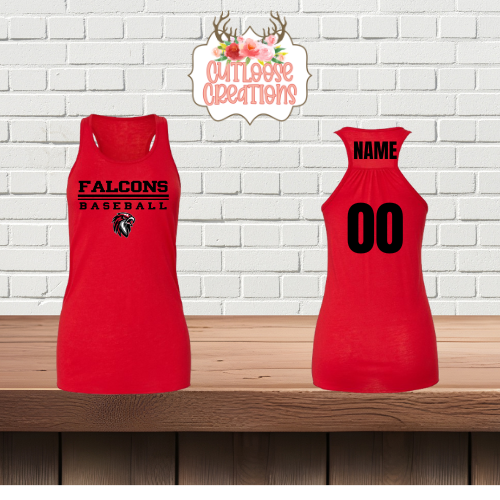 Falcons Baseball Razorback Tank Tops Printed (Women) (4 Colors)