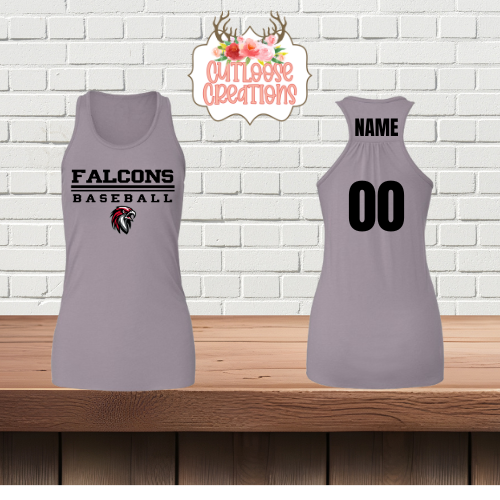 Falcons Baseball Razorback Tank Tops Printed (Women) (4 Colors)