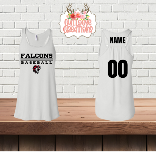 Falcons Baseball Razorback Tank Tops Printed (Women) (4 Colors)