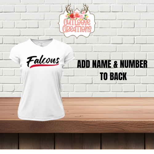 Falcons Jersey Logo DRIFIT Ladies vneck Printed (4 Colors)