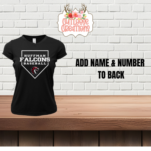 Falcons Baseball Home Plate DRIFIT Ladies vneck Printed (4 Colors)