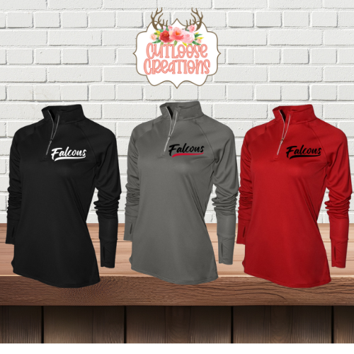 Falcons Jersey Logo 1/4 zip Pullover LADIES (3 Colors)