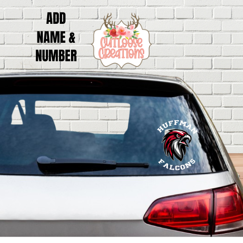 Huffman Falcons Car Decal Printed