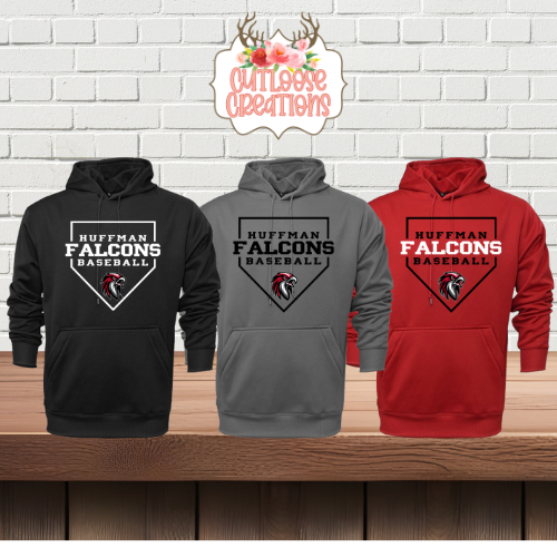 Falcons Baseball Home Plate DRIFIT Hoodie Printed (3 Colors)