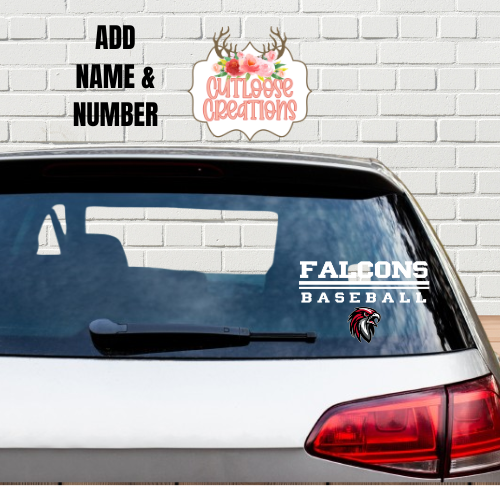 Falcons Baseball Car Decal