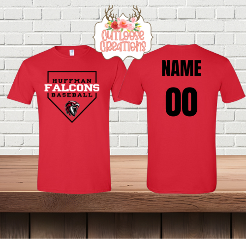 Falcons Baseball Home Plate Cotton Tshirt Printed (4 Colors)