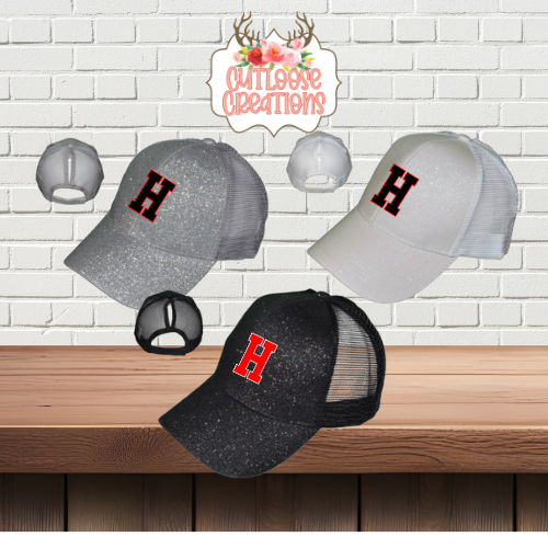 H Logo Trucker Glitter Hats Embroidered (3 Colors)