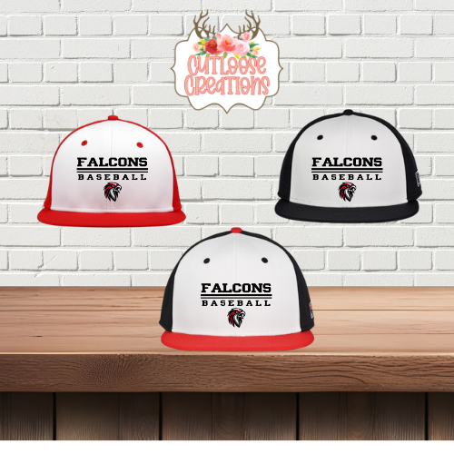 Falcons Baseball GameChanger Embroidered Fitted Hats (3 Color Styles)