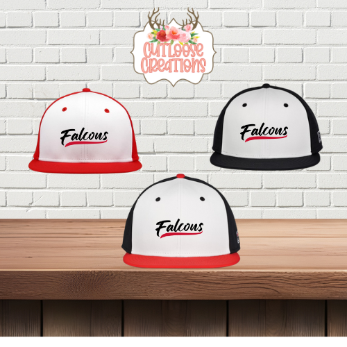 Falcons Jersey Logo GameChanger Fitted Embroidered Hats (3 Color Styles)