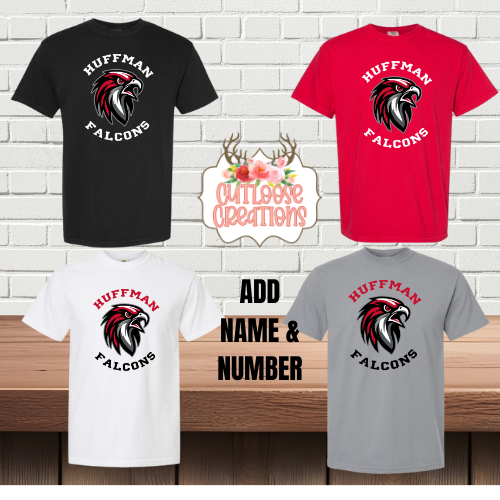 Huffman Falcons Comfort Color Tshirt Printed (4 Colors)