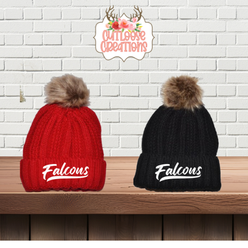 Falcons Jersey Logo Puff Beanies Embroidered (2 Colors)