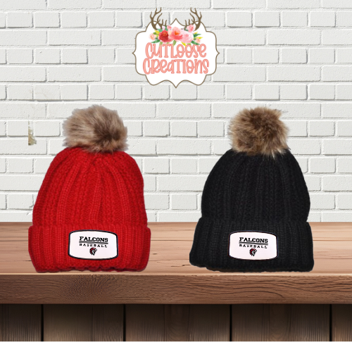 Falcons Baseball Printed Patch Puff Beanies (2 Colors)