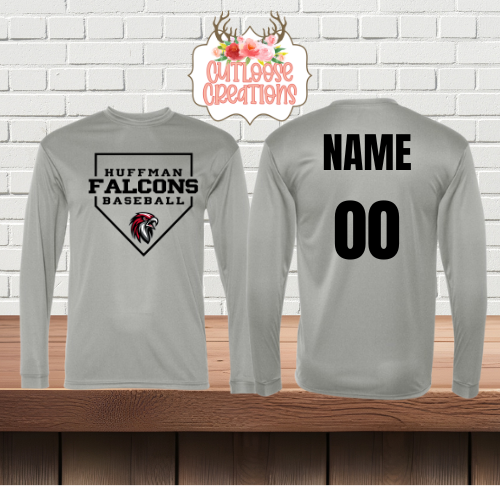 Falcons Baseball Home Plate DRIFIT Long Sleeve Printed (4 Colors)