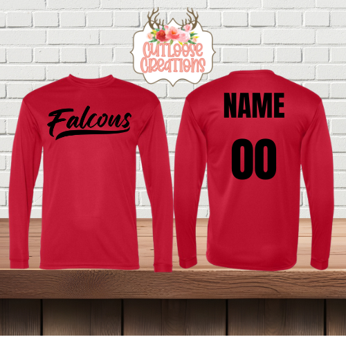 Falcons Jersey Logo Long Sleeve Cotton T-shirt Printed (4 Colors)