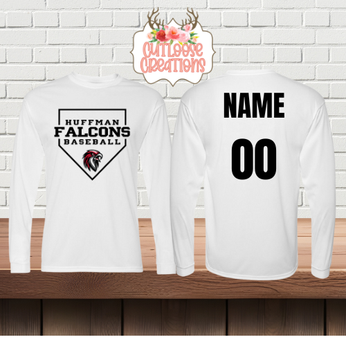 Falcons Baseball Home Plate Long Sleeve Cotton T-shirt Printed (4 Colors)