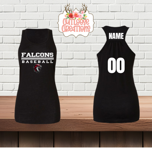 Falcons Baseball Razorback Tank Tops Printed (Women) (4 Colors)