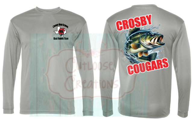 Crosby Cougars Bass Fishing Drifit Longsleeve  (2 Colors)