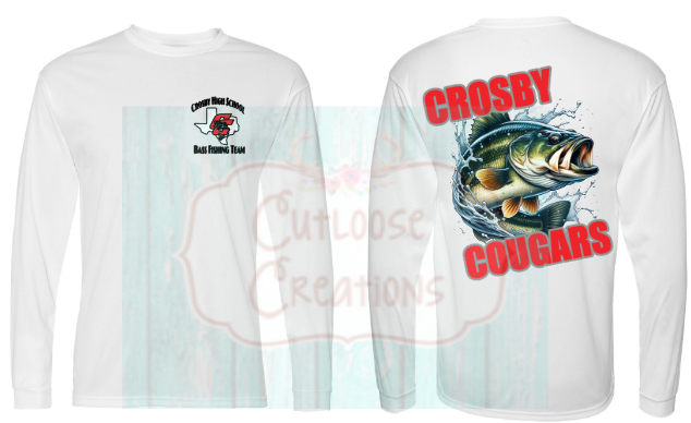 Crosby Cougars Bass Fishing Drifit Longsleeve  (2 Colors)