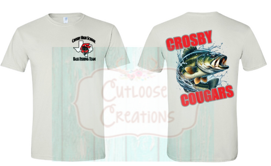 Crosby Cougars Bass Fishing Tee  (2 Colors)