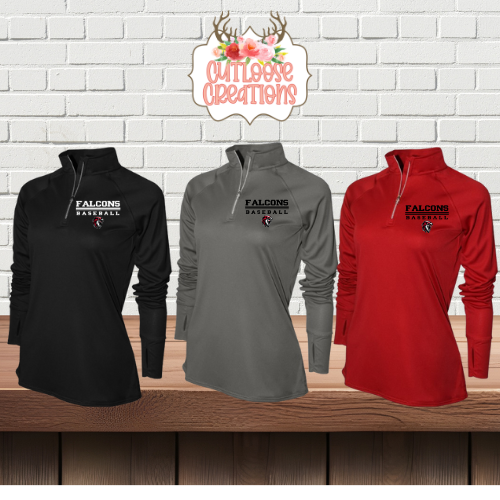 Falcons Baseball 1/4 zip Pullover LADIES (3 Colors)