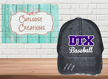 DTX Baseball Women's Distressed Hat Black