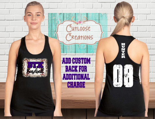 DTX Baseball Leopard Razorback Tank Tops (Women) (4 Color Options)