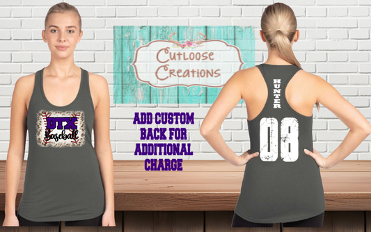 DTX Baseball Leopard Razorback Tank Tops (Women) (4 Color Options)
