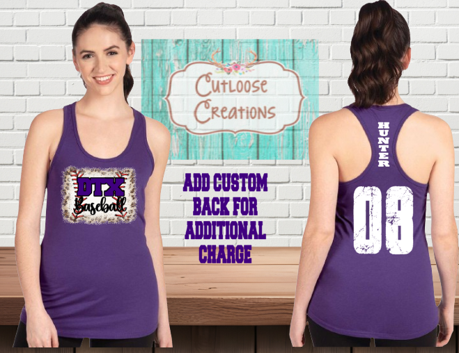 DTX Baseball Leopard Razorback Tank Tops (Women) (4 Color Options)