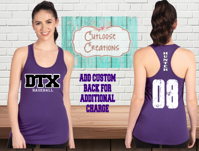 DTX Baseball Razorback Tank Tops (Women) (4 Color Options)