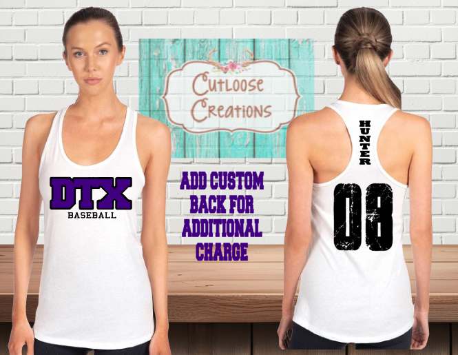 DTX Baseball Razorback Tank Tops (Women) (4 Color Options)