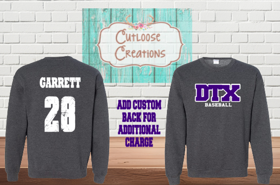 DTX Baseball Sweatshirt Dark Heather