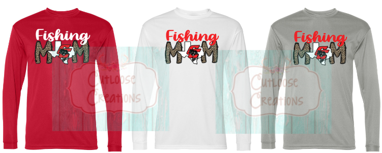 Fishing Mom Long sleeve tee with Logo (3 Colors)