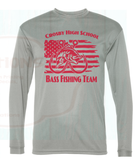 CHS Bass Fishing Team Flag Long Sleeve DRIFIT Tee (3 Colors)