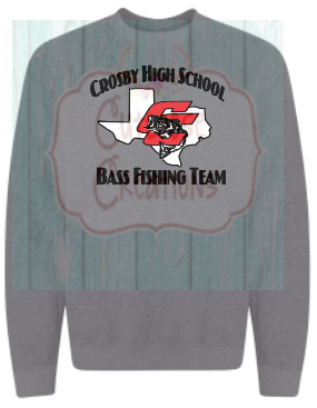 CHS Bass Fishing Team Sweatshirt with Logo (3 Colors)