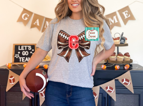 Cougars Football Bow T-shirt (2 Colors)