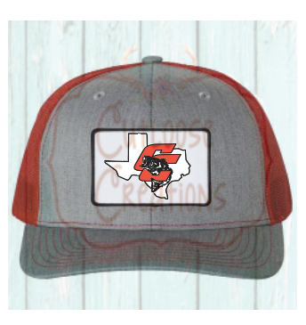 CHS Bass Fishing Team Patch Hat Grey/Red