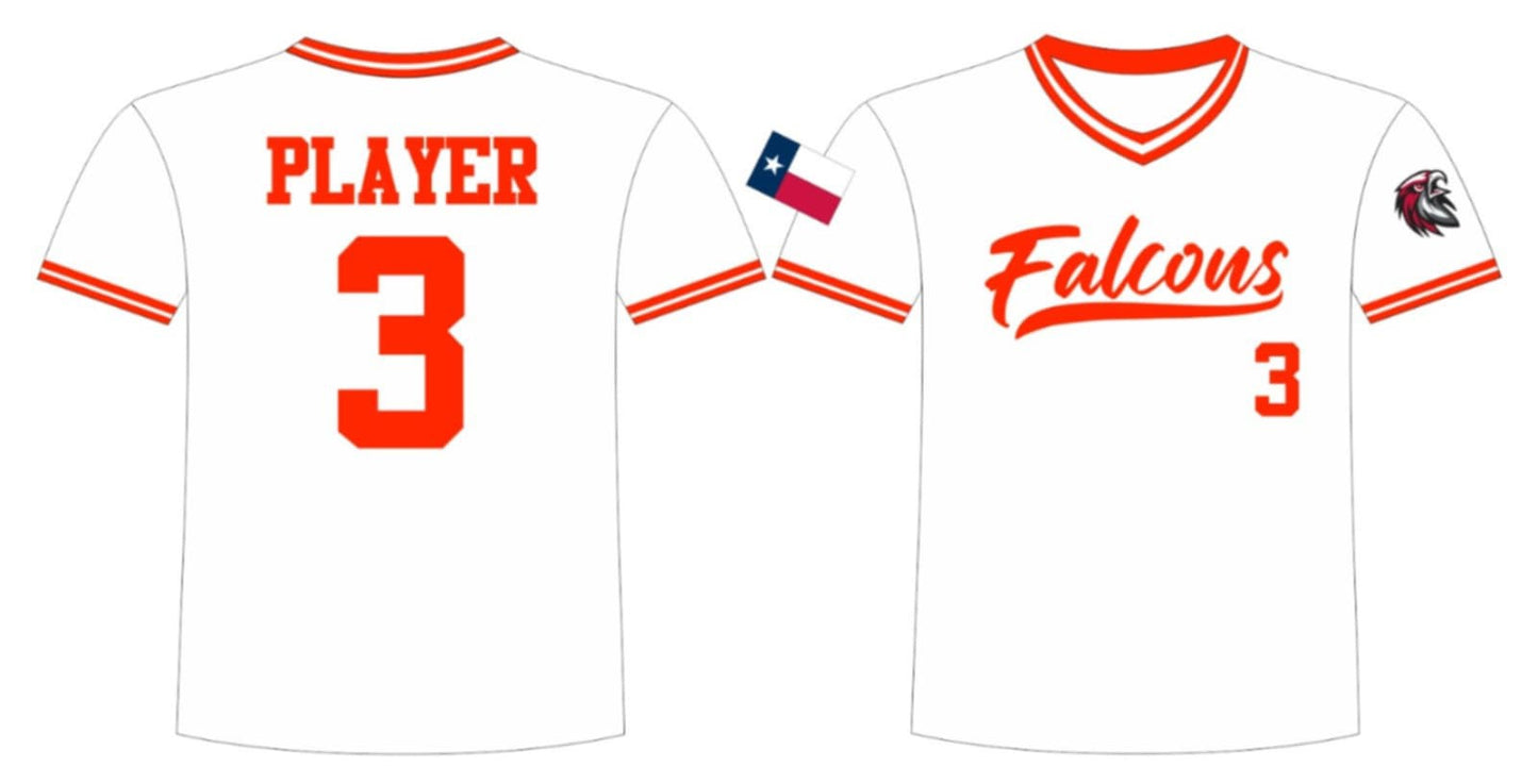 Huffman Falcons Baseball VNECK Game Day Jersey (Full Sublimation) (3 Colors)