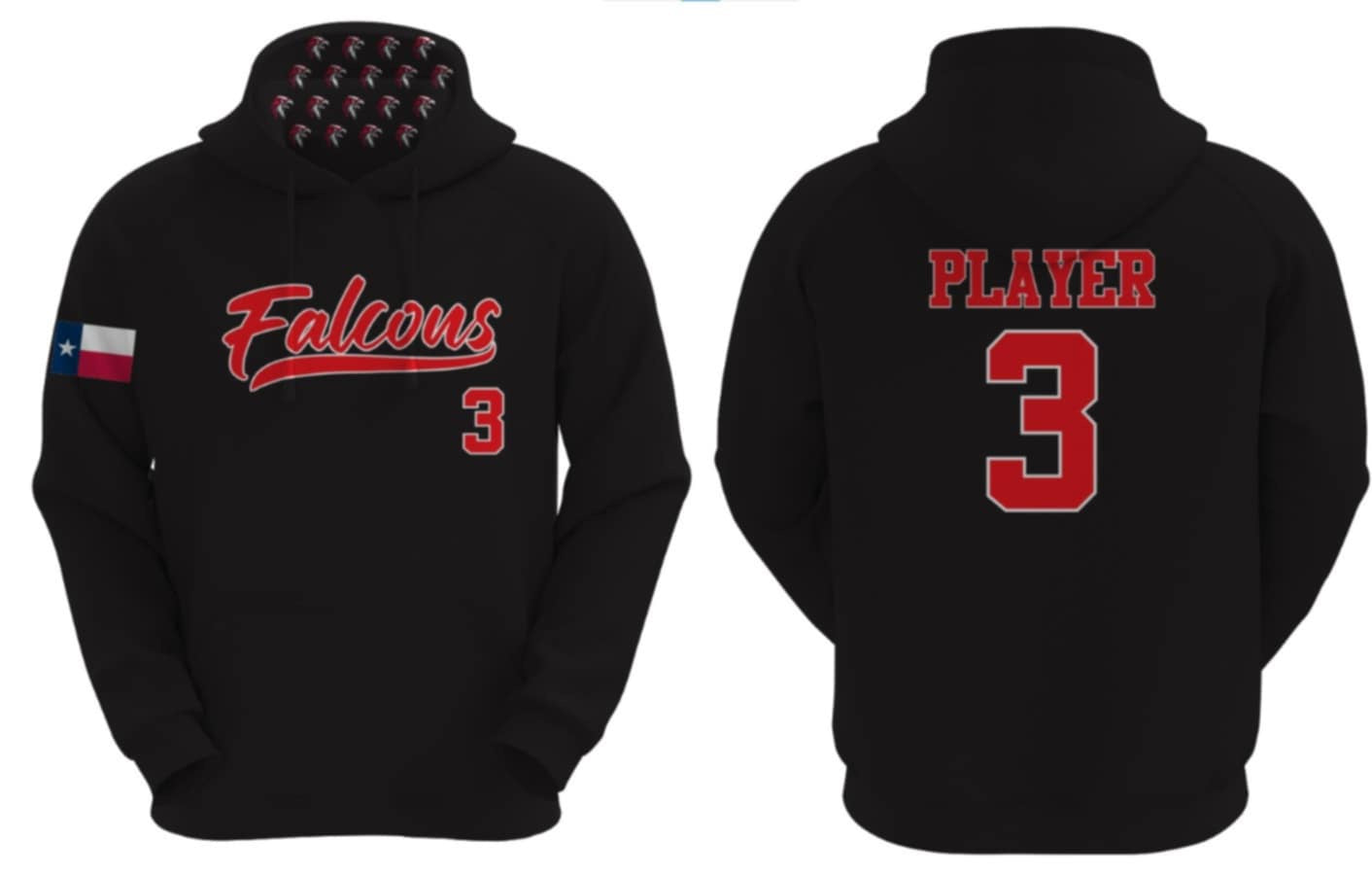 Huffman Falcons Baseball Hoodies (Full Sublimation) (3 Colors)