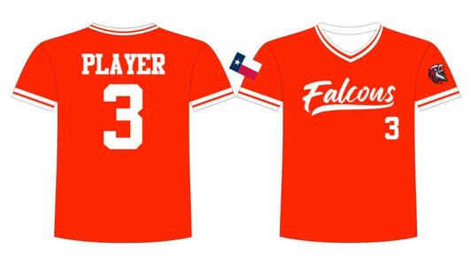 Huffman Falcons Baseball VNECK Game Day Jersey (Full Sublimation) (3 Colors)