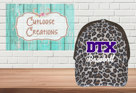 DTX Baseball Women's Distressed Hat Leopard/Black