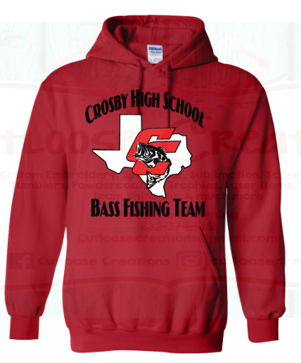 CHS Bass Fishing Team Cotton Hoodies with Logo (3 Colors)