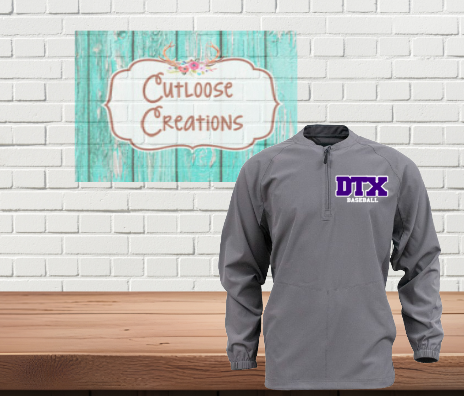 DTX Baseball Grey 1/4 zip Pullover