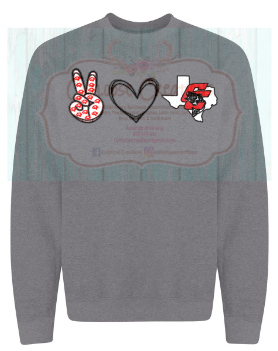 CHS Bass Fishing Team Peace Love CHS Fishing Sweatshirt (3 Colors)