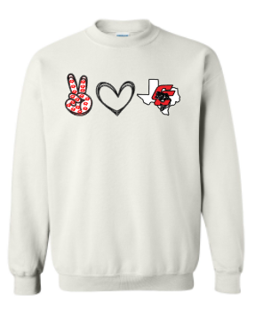 CHS Bass Fishing Team Peace Love CHS Fishing Sweatshirt (3 Colors)