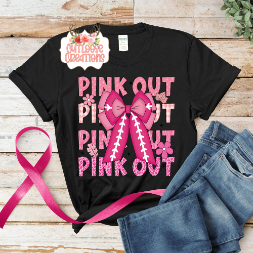 Pink Out with Bow Tee (4 Colors)